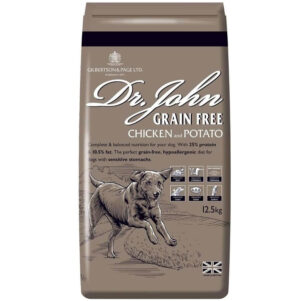 Dr. John Grain Free Chicken & Potatoes 12,5kg - hypoalergénne prémiové krmivo bez obilnín pre dospelé psy s citlivým tráviacim systémom